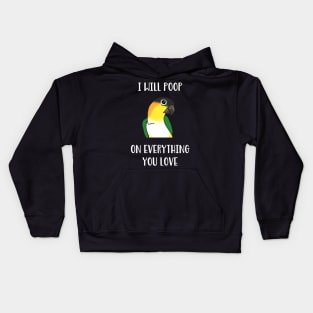 black headed caique will poop on everythong you love Kids Hoodie